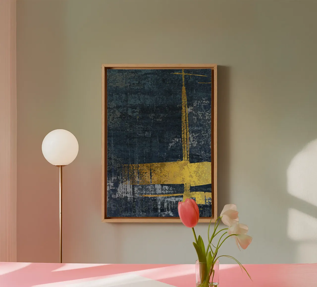 abstract texture black tela con Cornice a cassetta da vintageshop