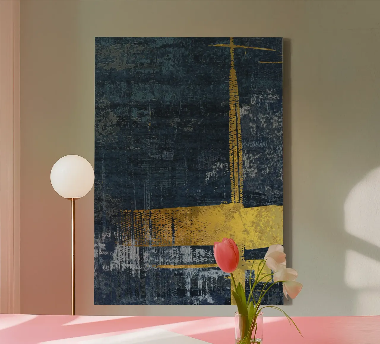 abstract texture black tela con Cornice a cassetta da vintageshop
