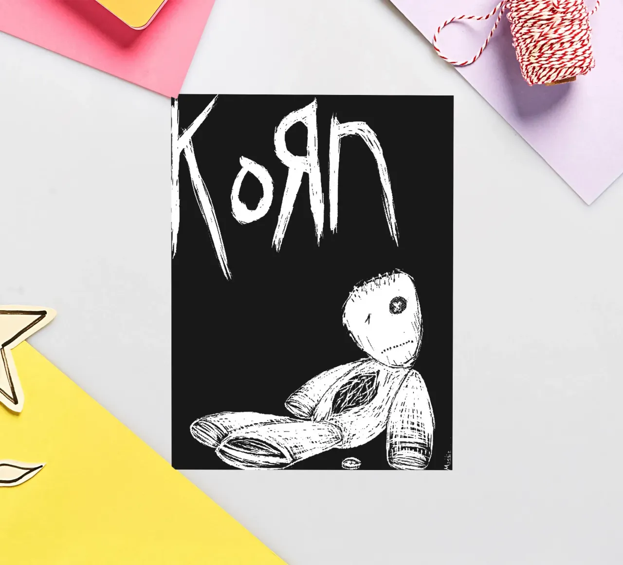 art du groupe korn autocollant de vanhesling