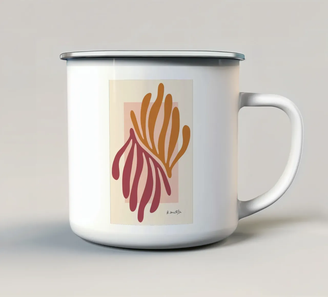 foglie di palma tazza in smalto da sazkia art