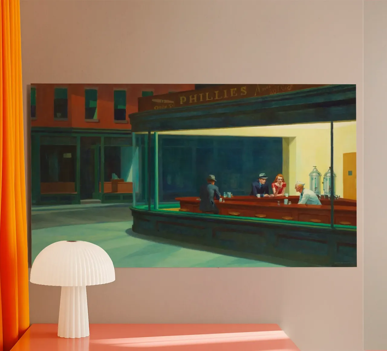 I falchi della notte di Edward Hopper (1942) alluminio dibond da Classic Art Prints