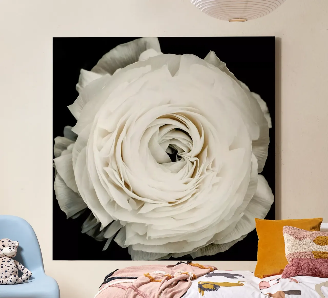 Bloem - Wit gebloemd canvas met Baklijst van Ingrid Beddoes