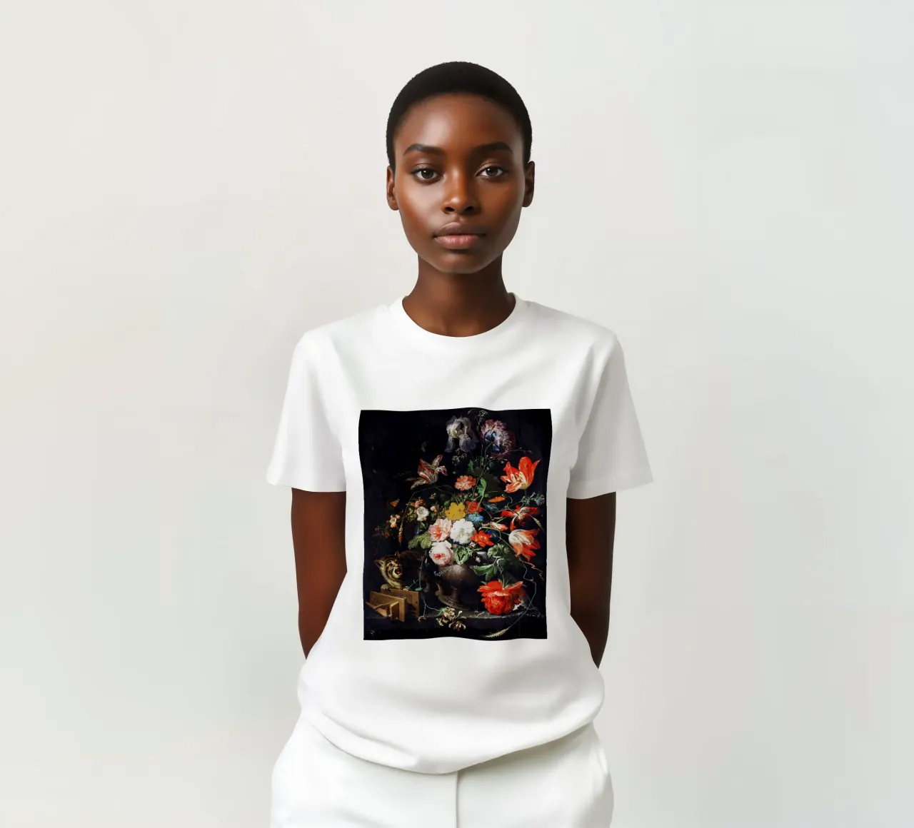 The Overturned Bouquet by Abraham Mignon 1660 t-shirt by Venus Art