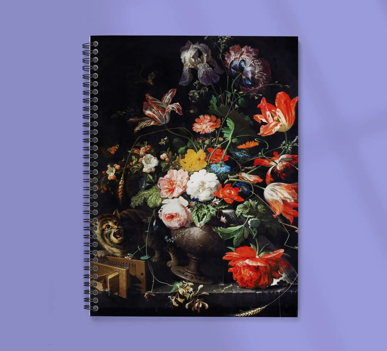 The Overturned Bouquet by Abraham Mignon 1660 spiral notebook by Venus Art