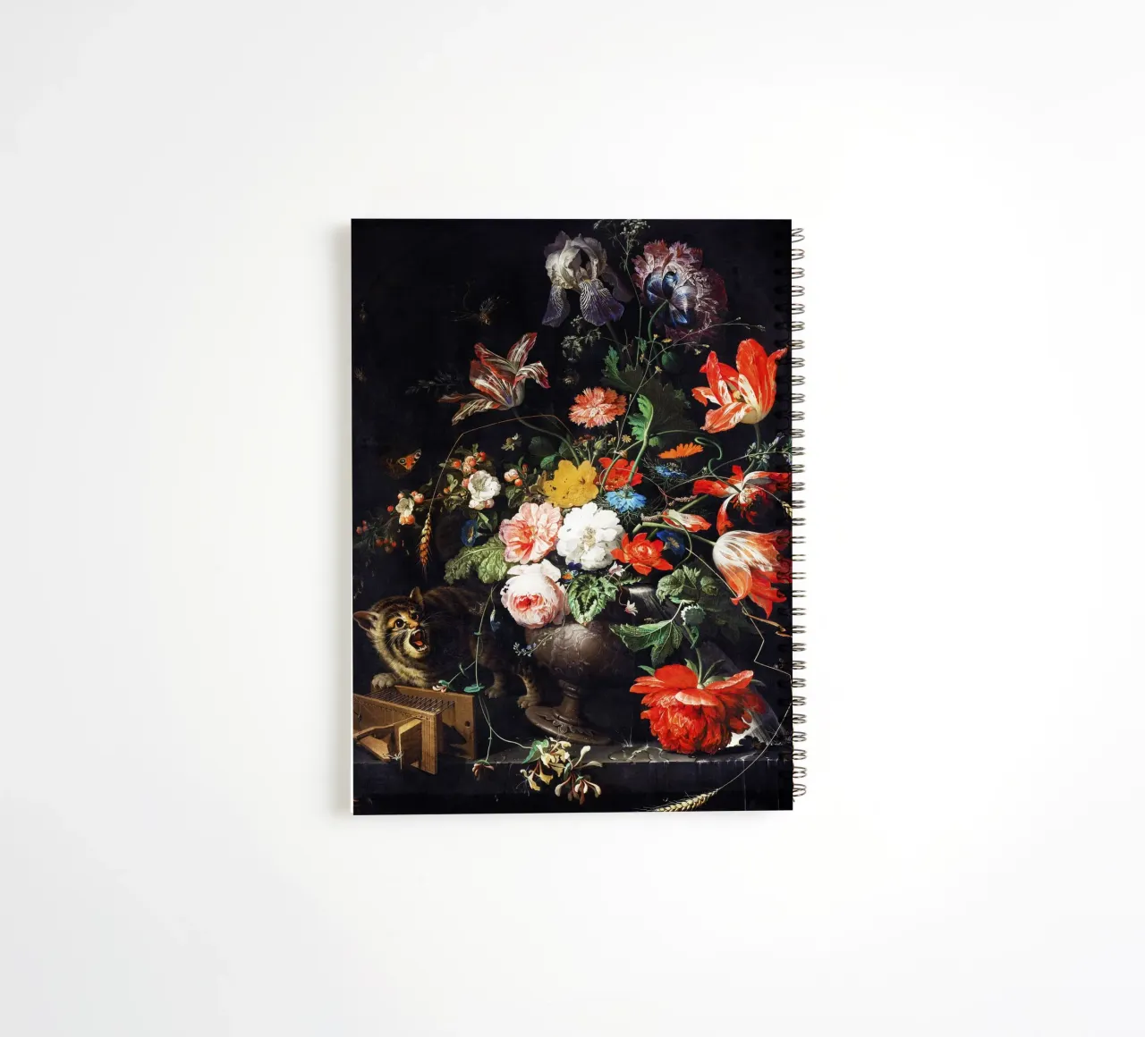 The Overturned Bouquet by Abraham Mignon 1660 spiral notebook by Venus Art