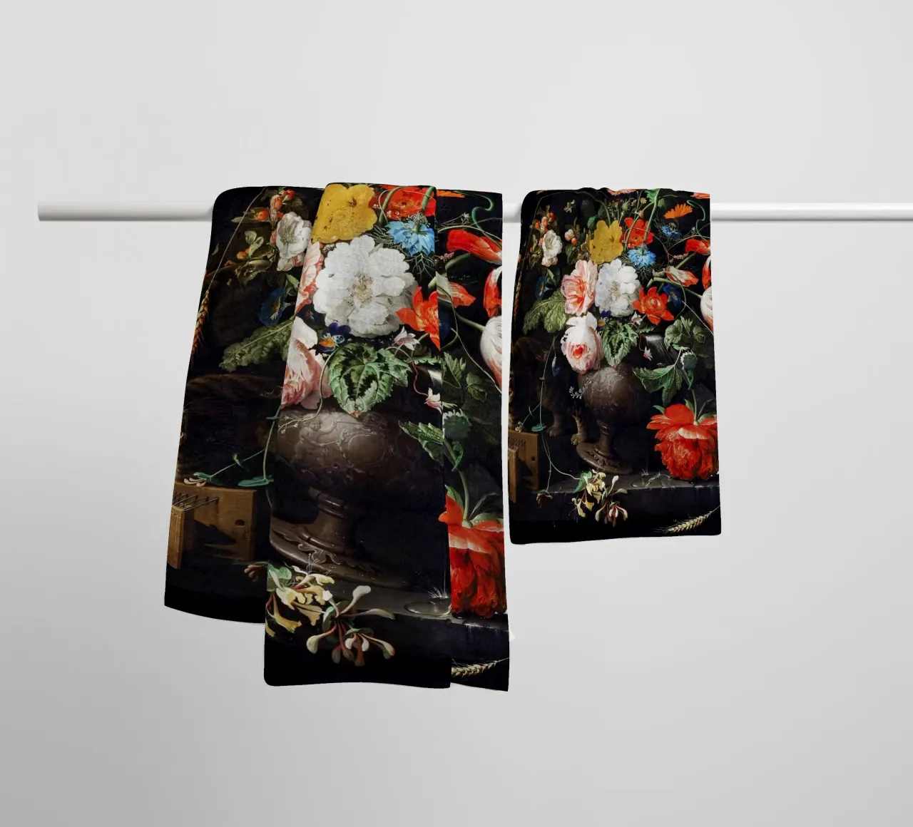 The Overturned Bouquet by Abraham Mignon 1660 towel by Venus Art