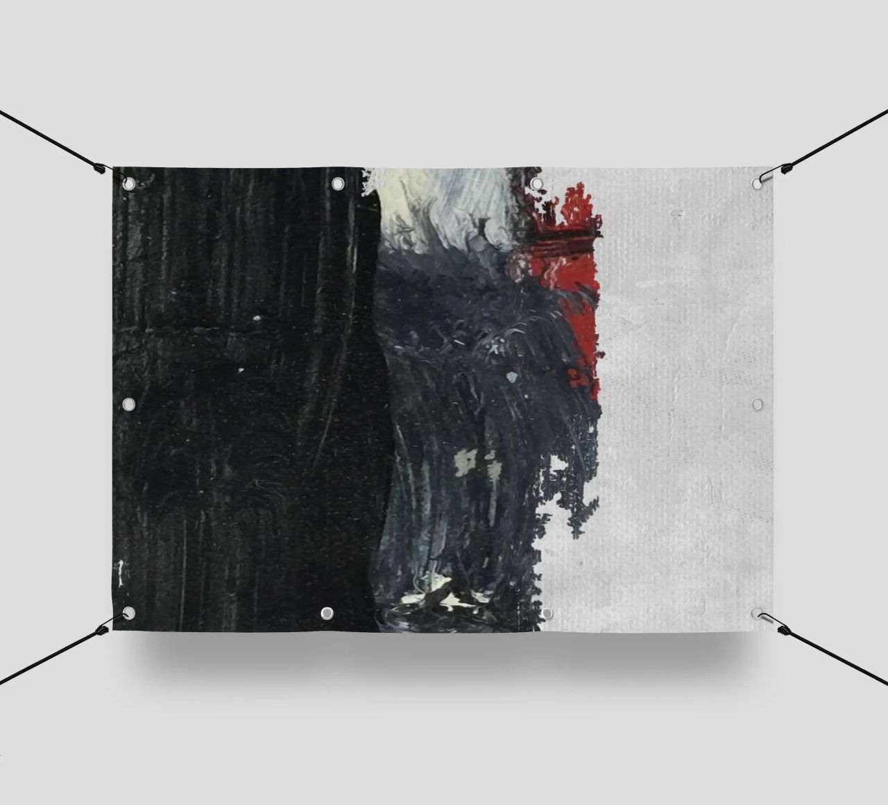 abstract texture black and red telo in pvc da vintageshop