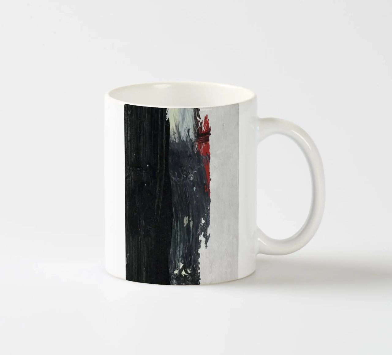 abstract texture black and red tazza in ceramica da vintageshop