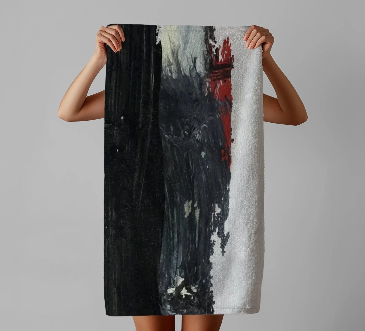 abstract texture black and red asciugamano da bagno da vintageshop
