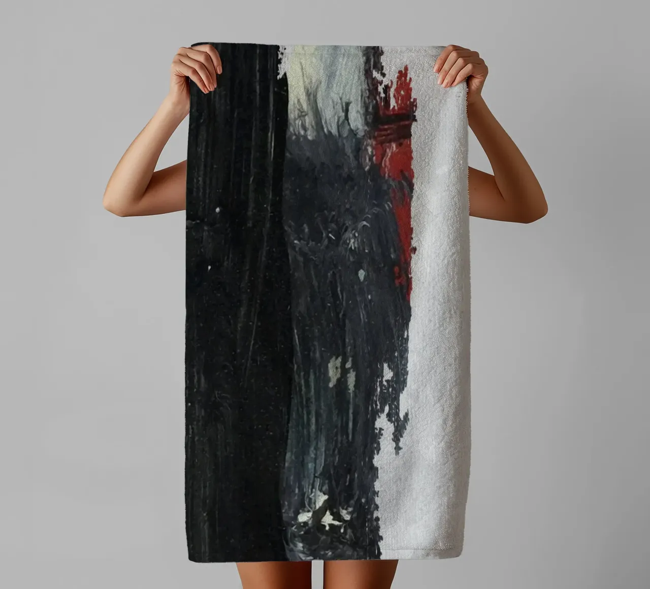 abstract texture black and red asciugamano da bagno da vintageshop