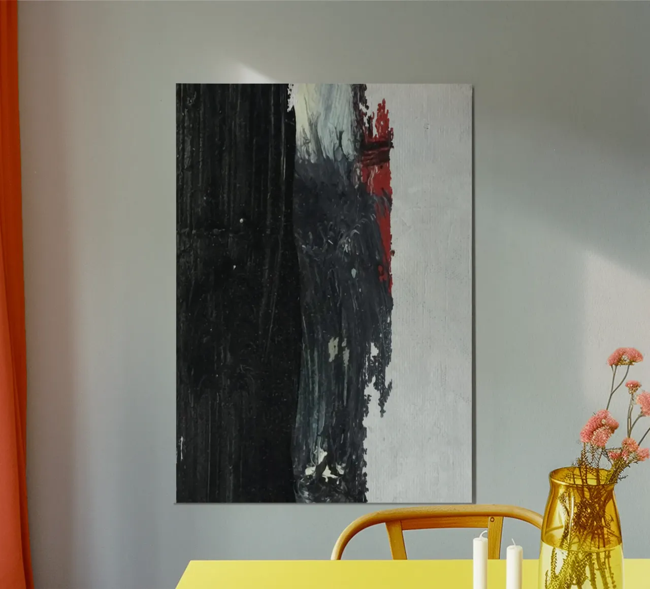abstract texture black and red pannello forex da vintageshop