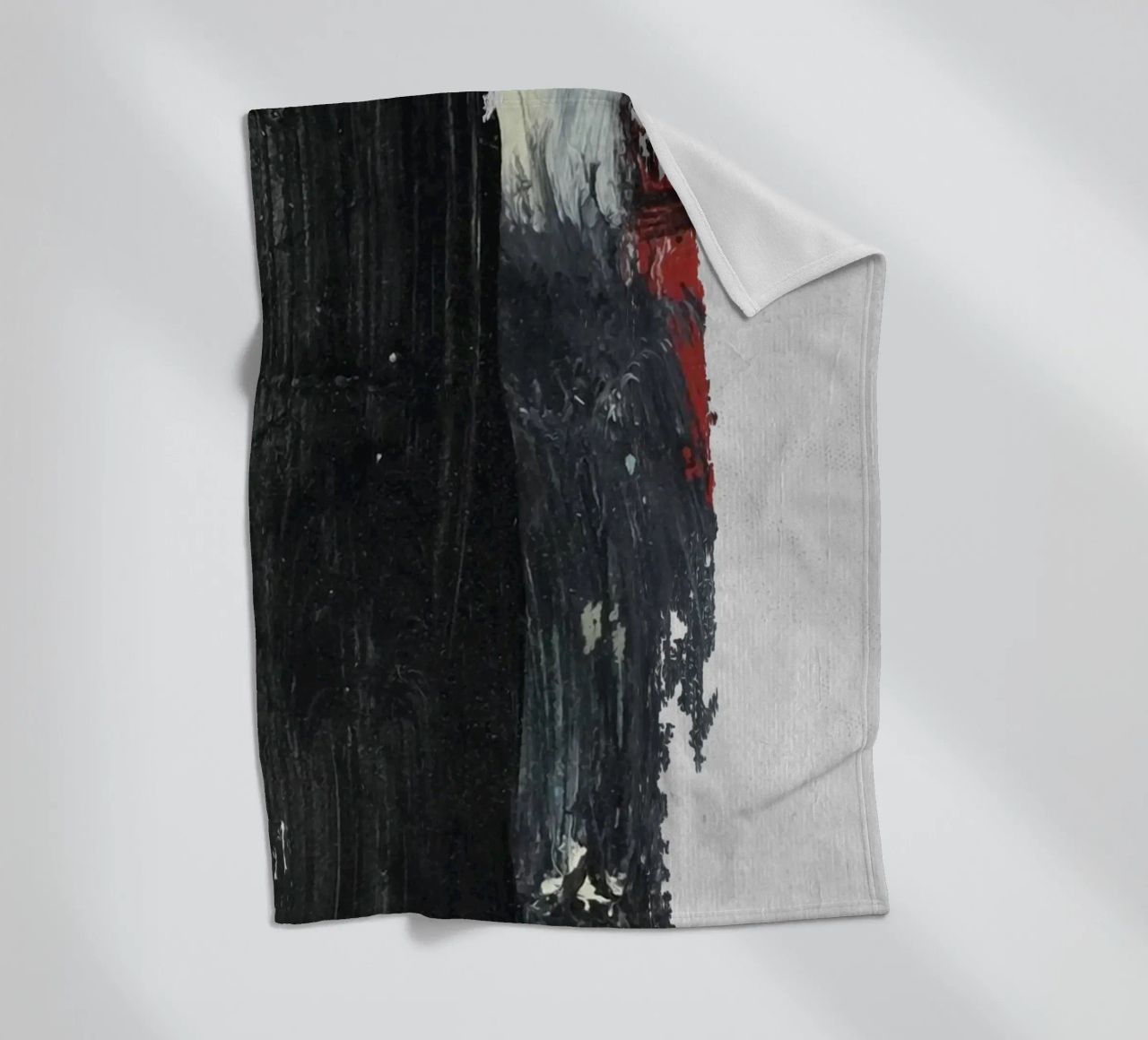 abstract texture black and red coperta in pile da vintageshop