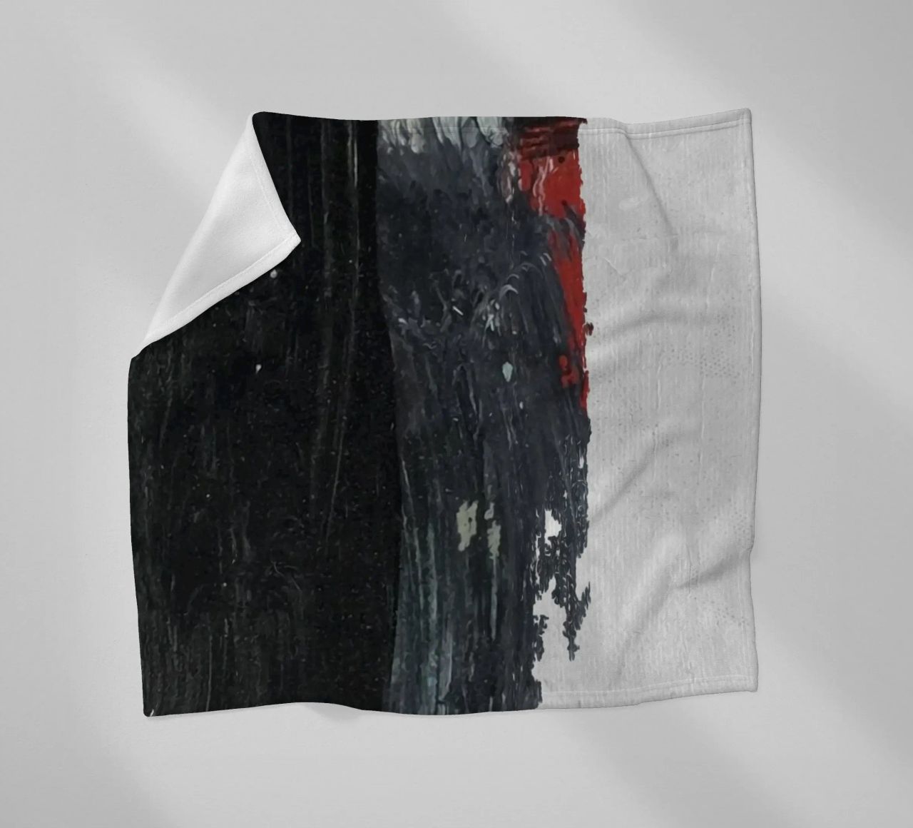 abstract texture black and red coperta in pile da vintageshop