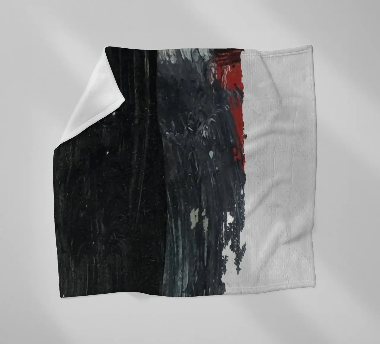 abstract texture black and red coperta in pile da vintageshop