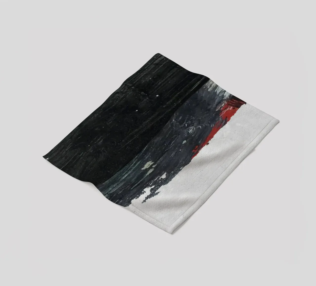 abstract texture black and red coperta in pile da vintageshop