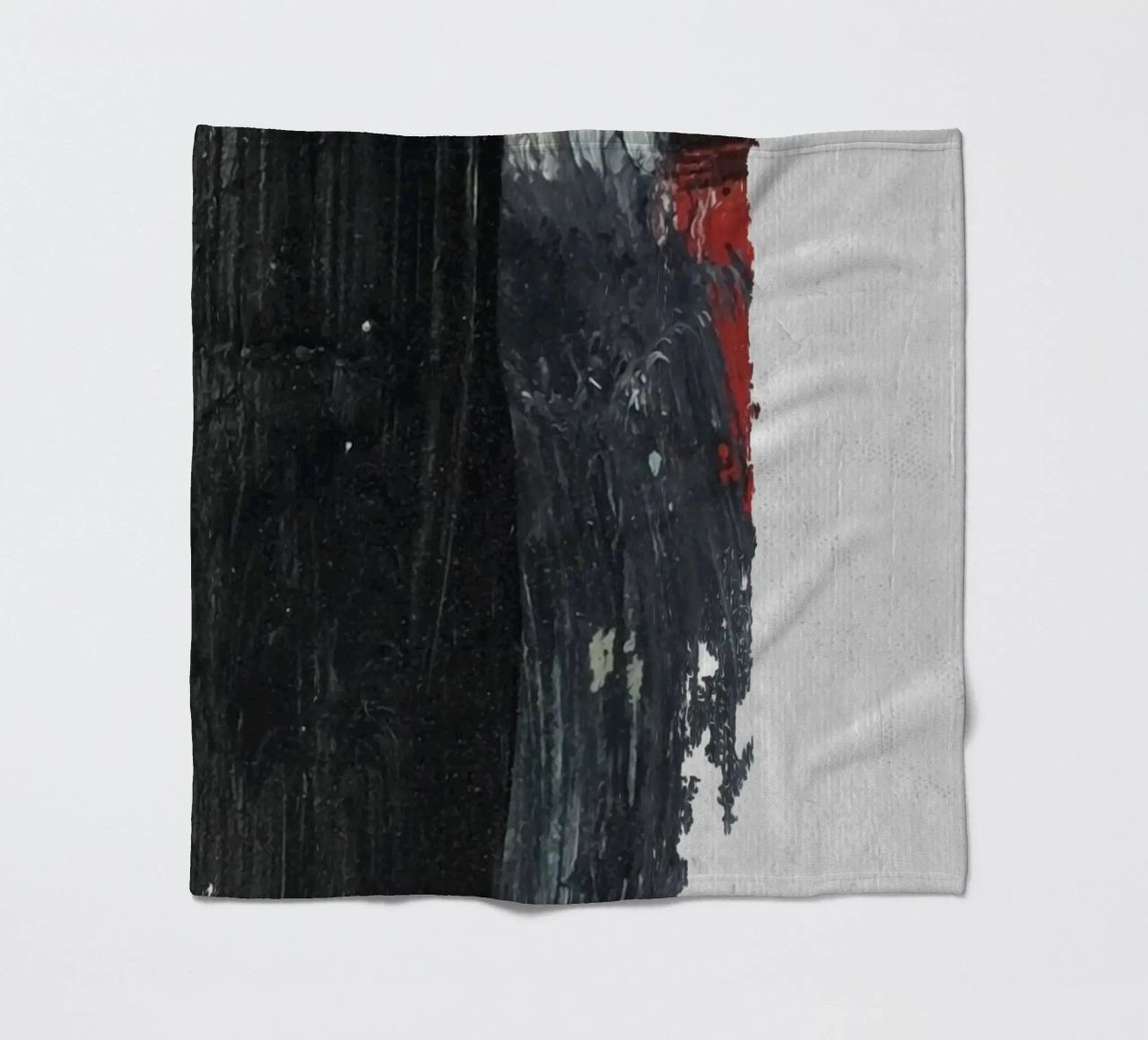 abstract texture black and red coperta in pile da vintageshop