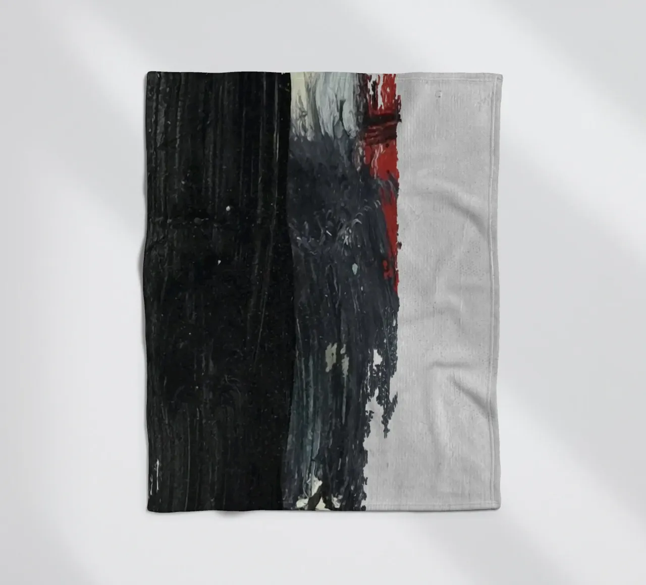 abstract texture black and red coperta in pile da vintageshop
