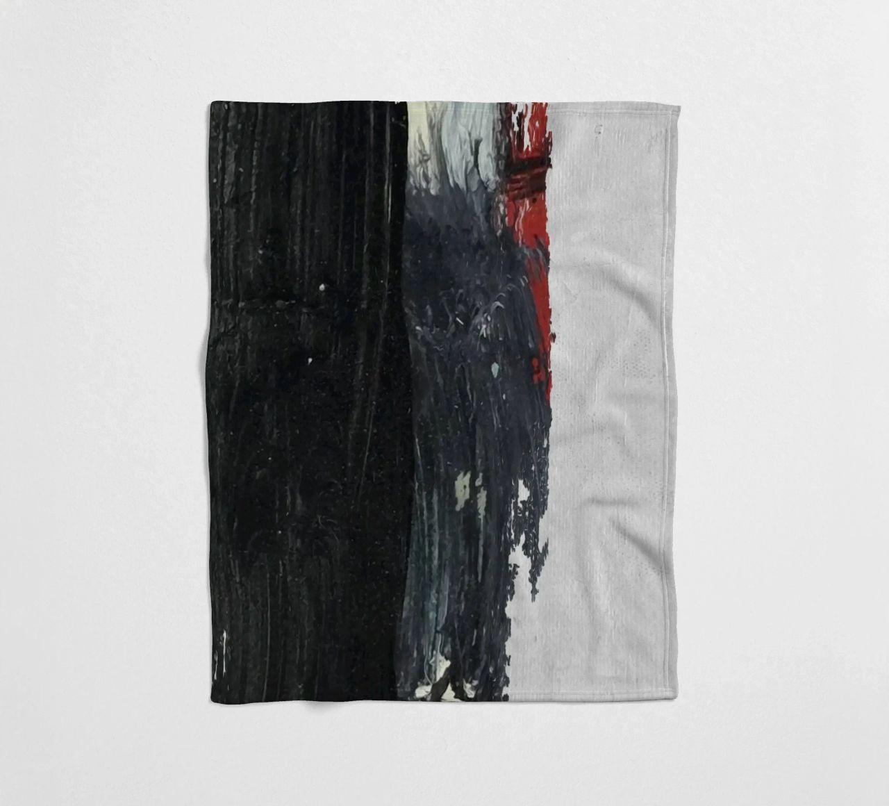 abstract texture black and red coperta in pile da vintageshop