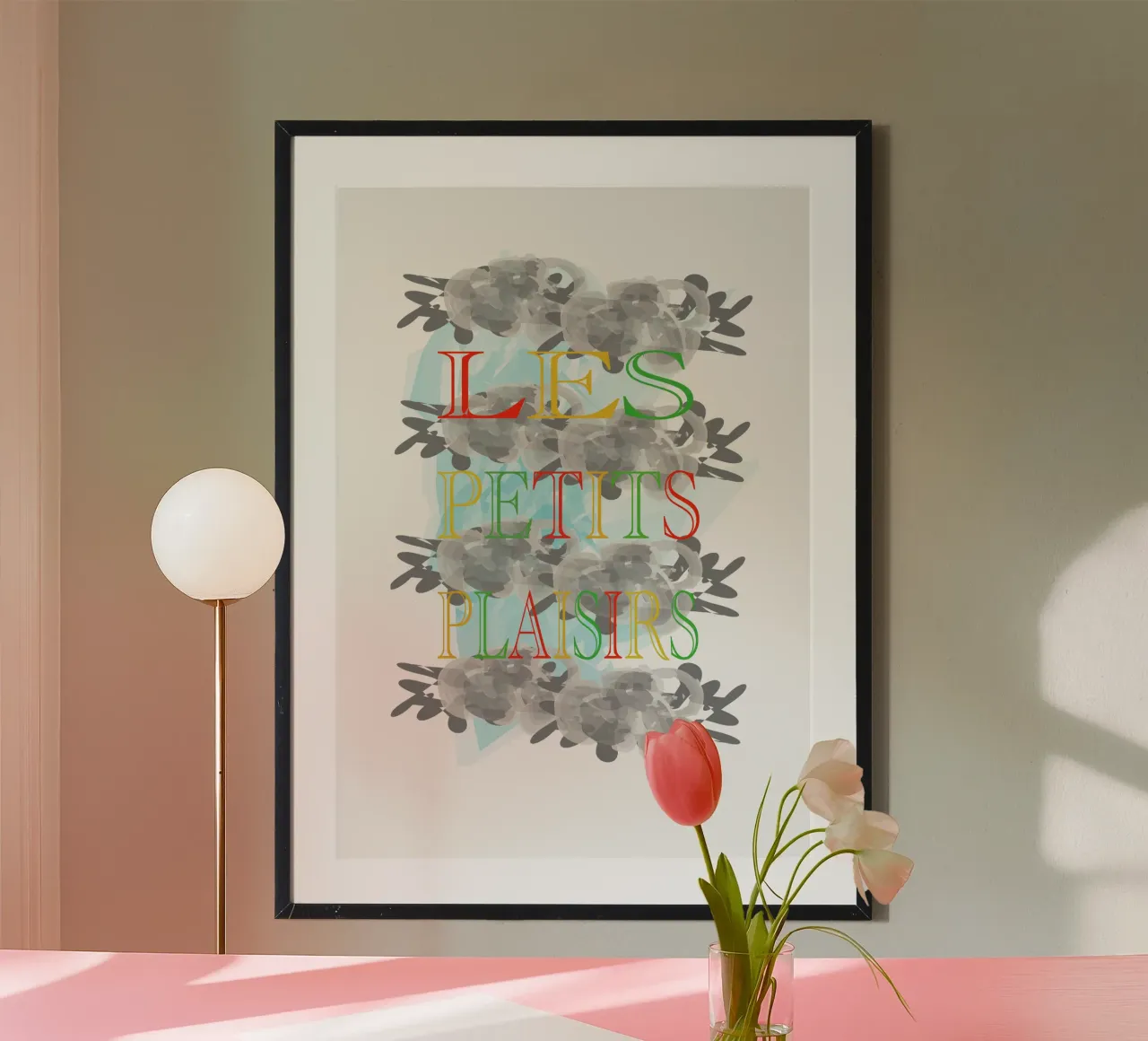 The little pleasures of hot-air ballooning poster with wooden frame by Design Plaisirs