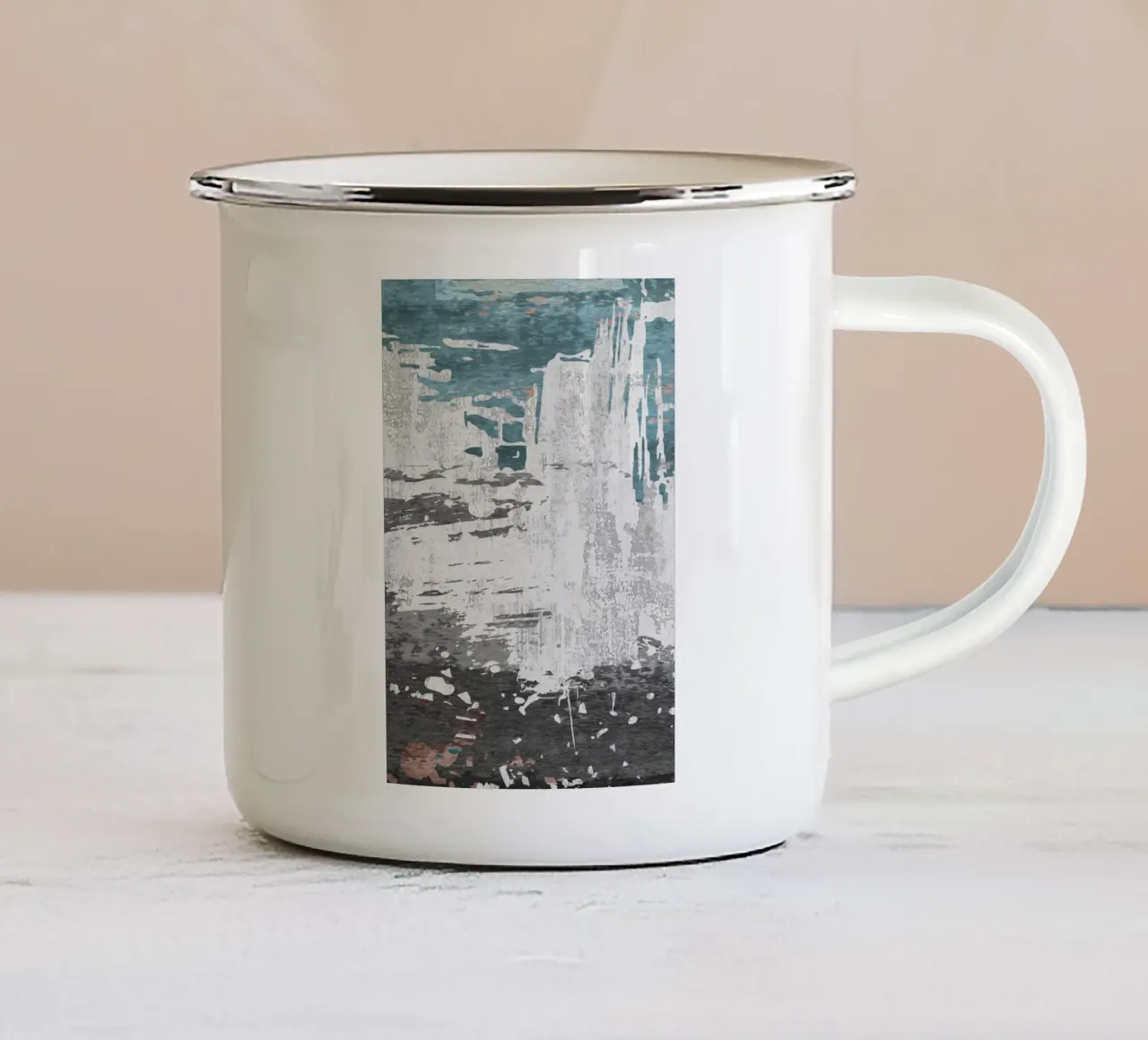 abstract texture splash mug en émail de vintageshop