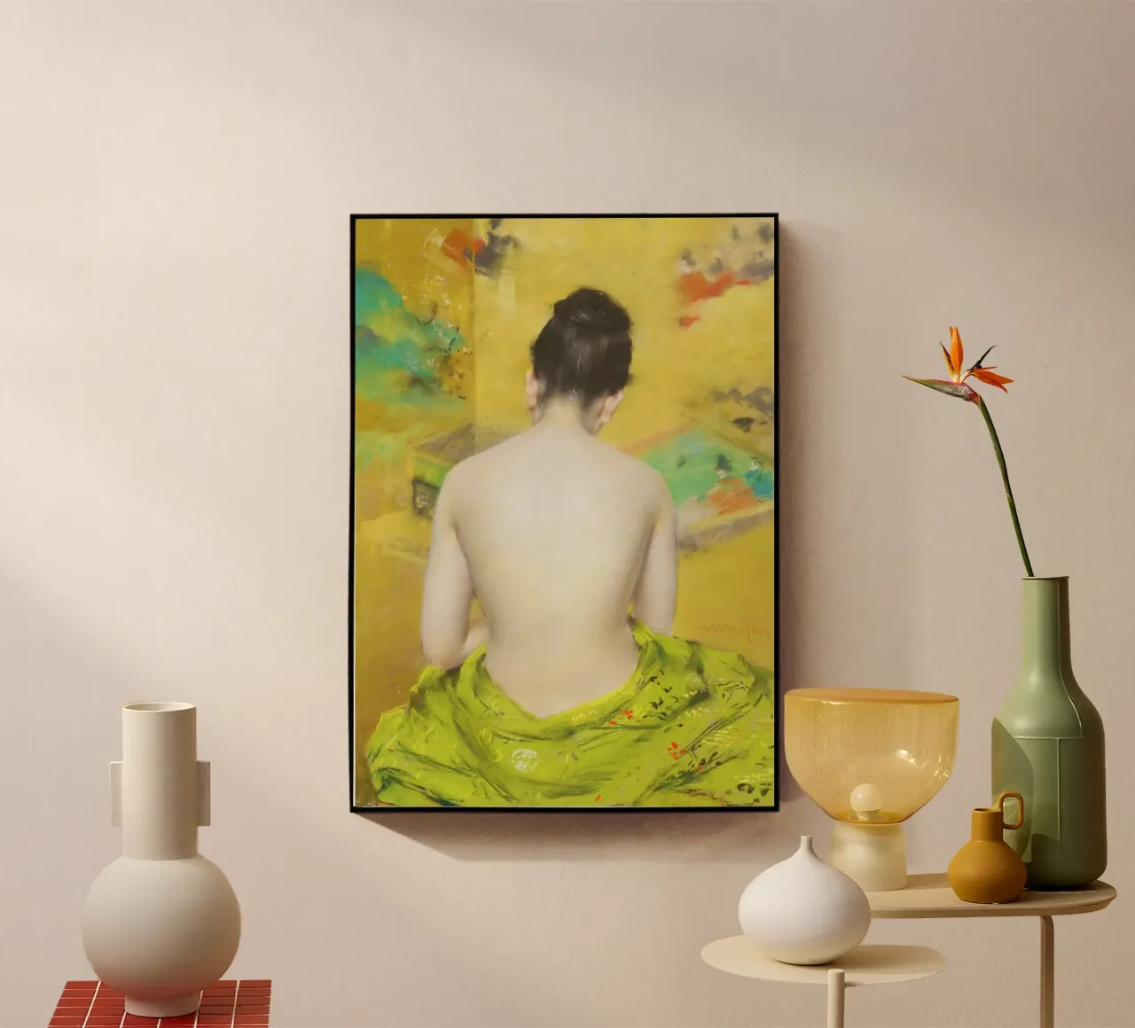 Studio del colore della carne e dell'oro di William Merritt Chase plexiglass da Venus Art