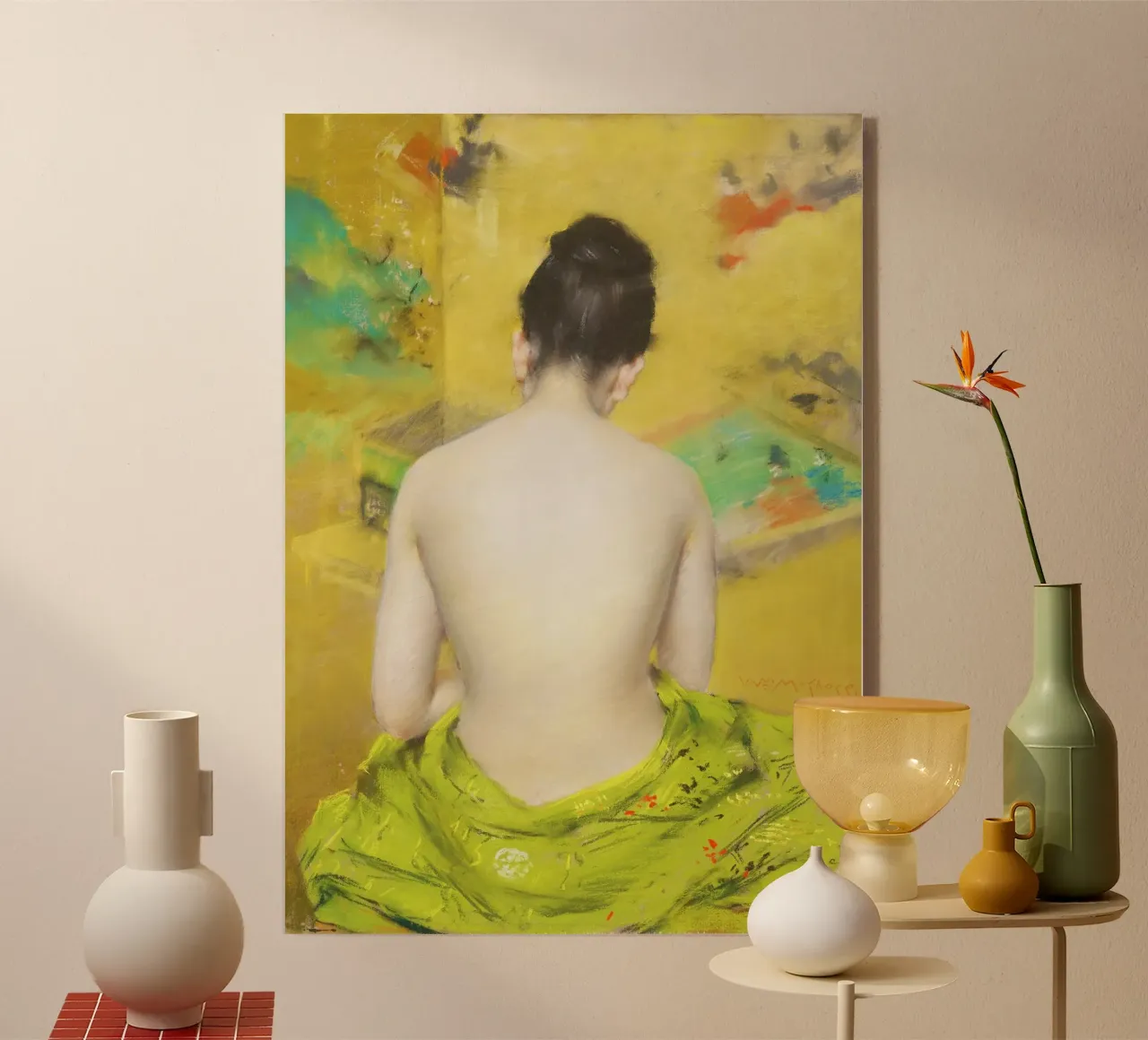 Studio del colore della carne e dell'oro di William Merritt Chase plexiglass da Venus Art