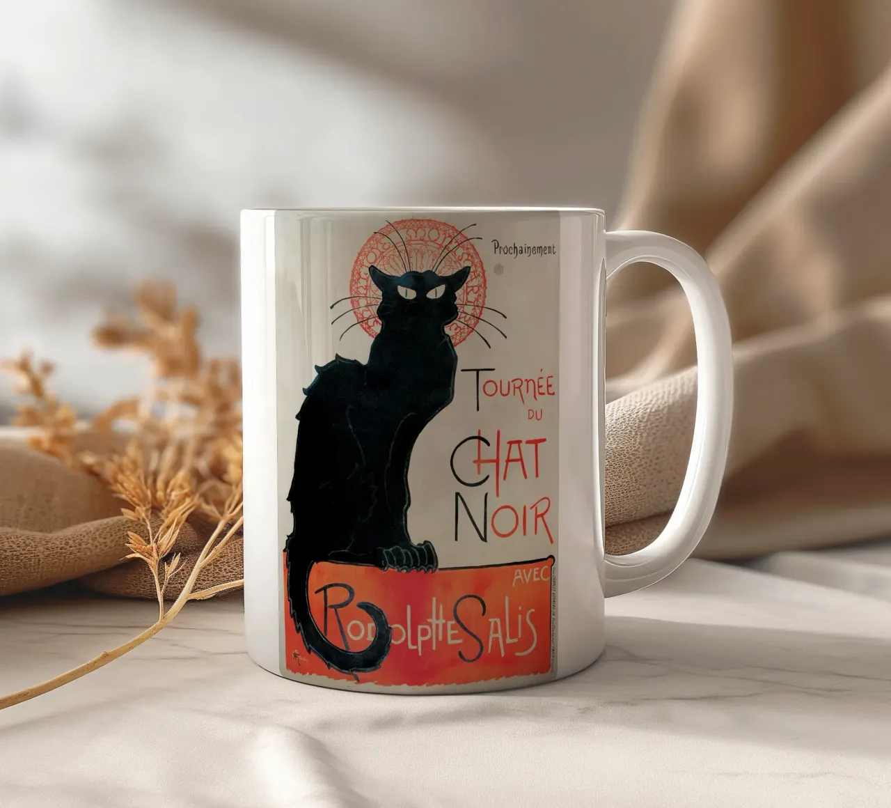 "Tournée du Chat Noir" di Théophile Alexandre Steinlen tazza in ceramica da Art History