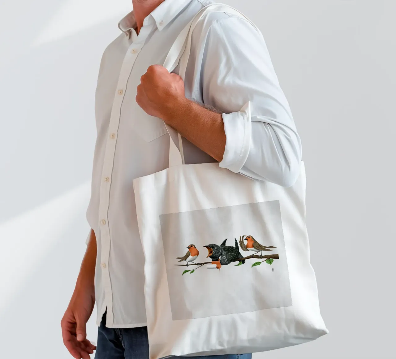 Cock Robin (Wordless) tote bag by Rob Art | Illustration