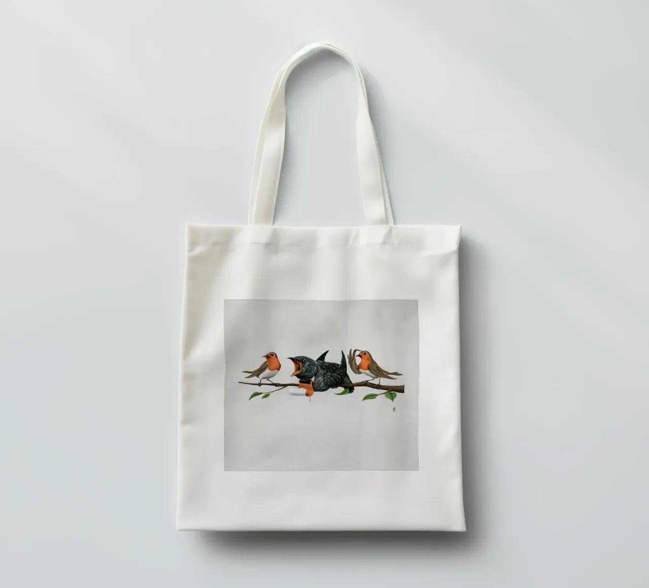 Cock Robin (Wordless) tote bag by Rob Art | Illustration