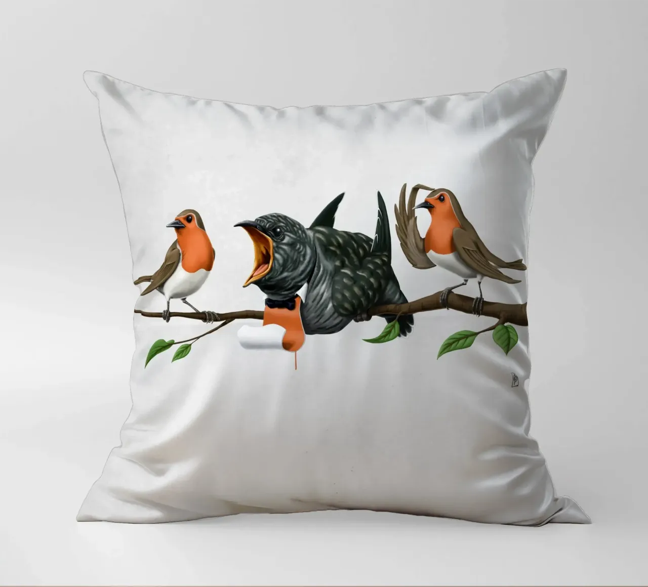 Cock Robin (Wordless) cuscino da Rob Art | Illustration