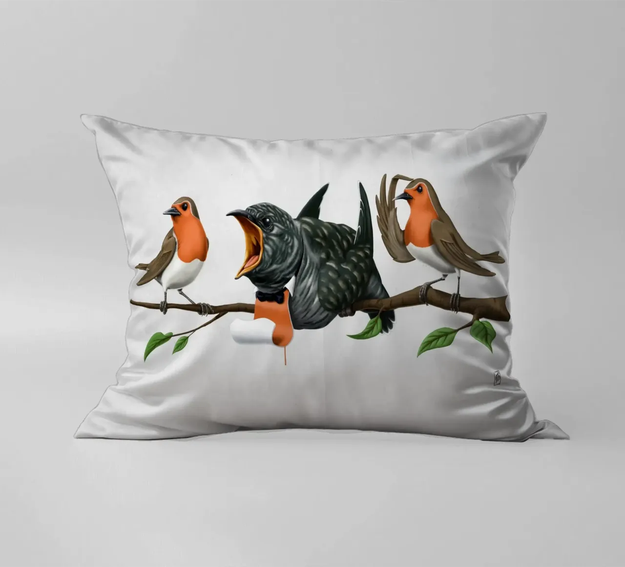 Cock Robin (Wordless) cuscino da Rob Art | Illustration