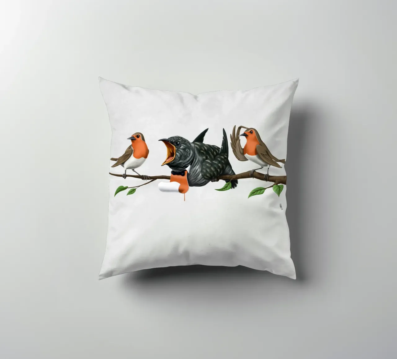 Cock Robin (Wordless) cuscino da Rob Art | Illustration