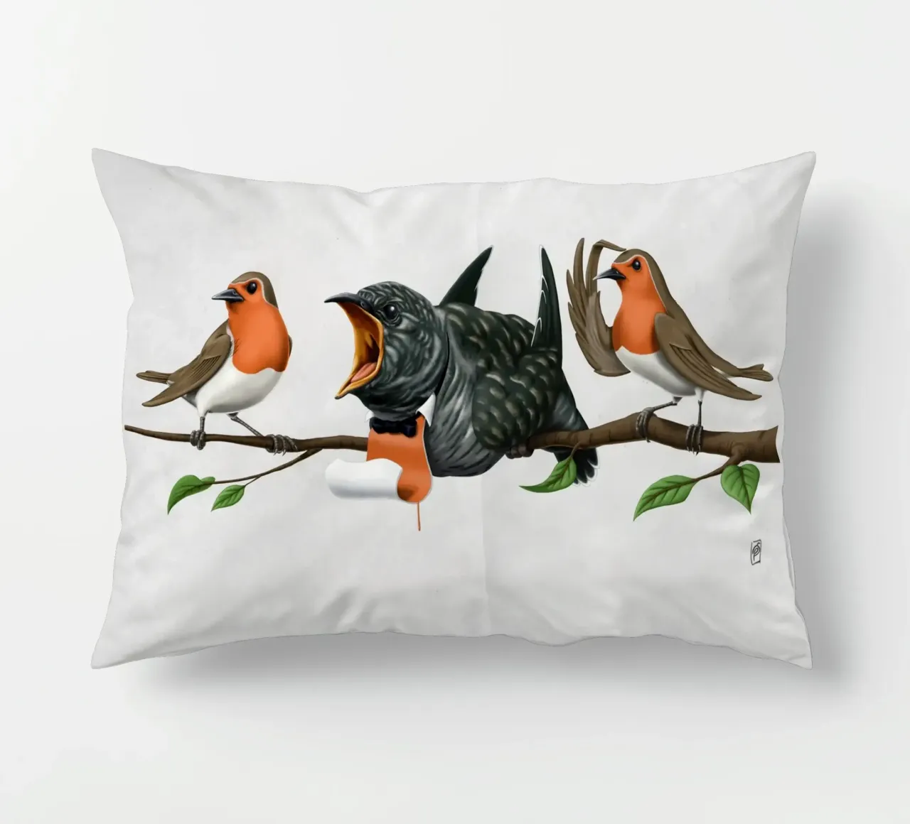 Cock Robin (Wordless) cuscino da Rob Art | Illustration
