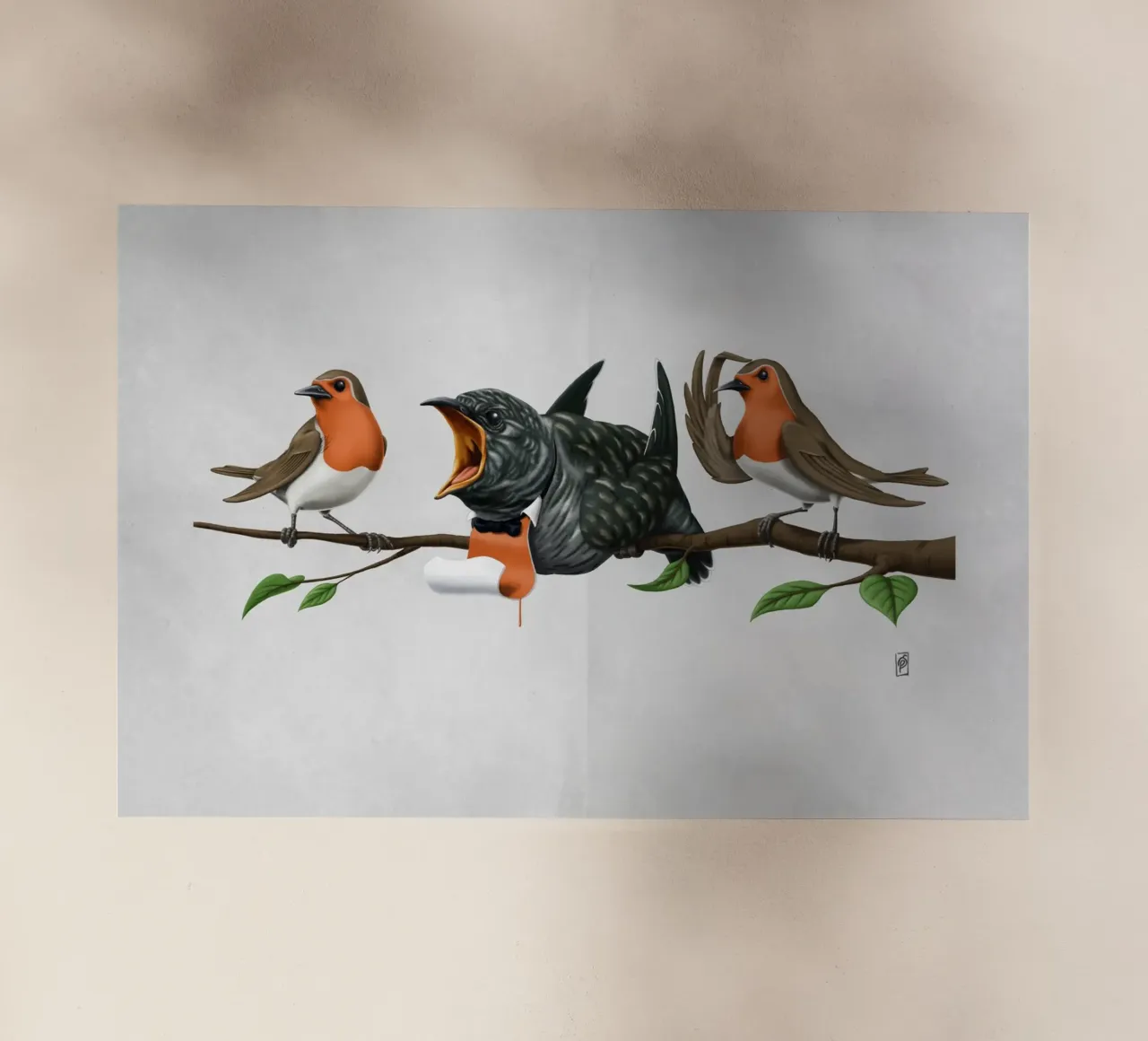 Cock Robin (Wordless) pellicola backlit da Rob Art | Illustration
