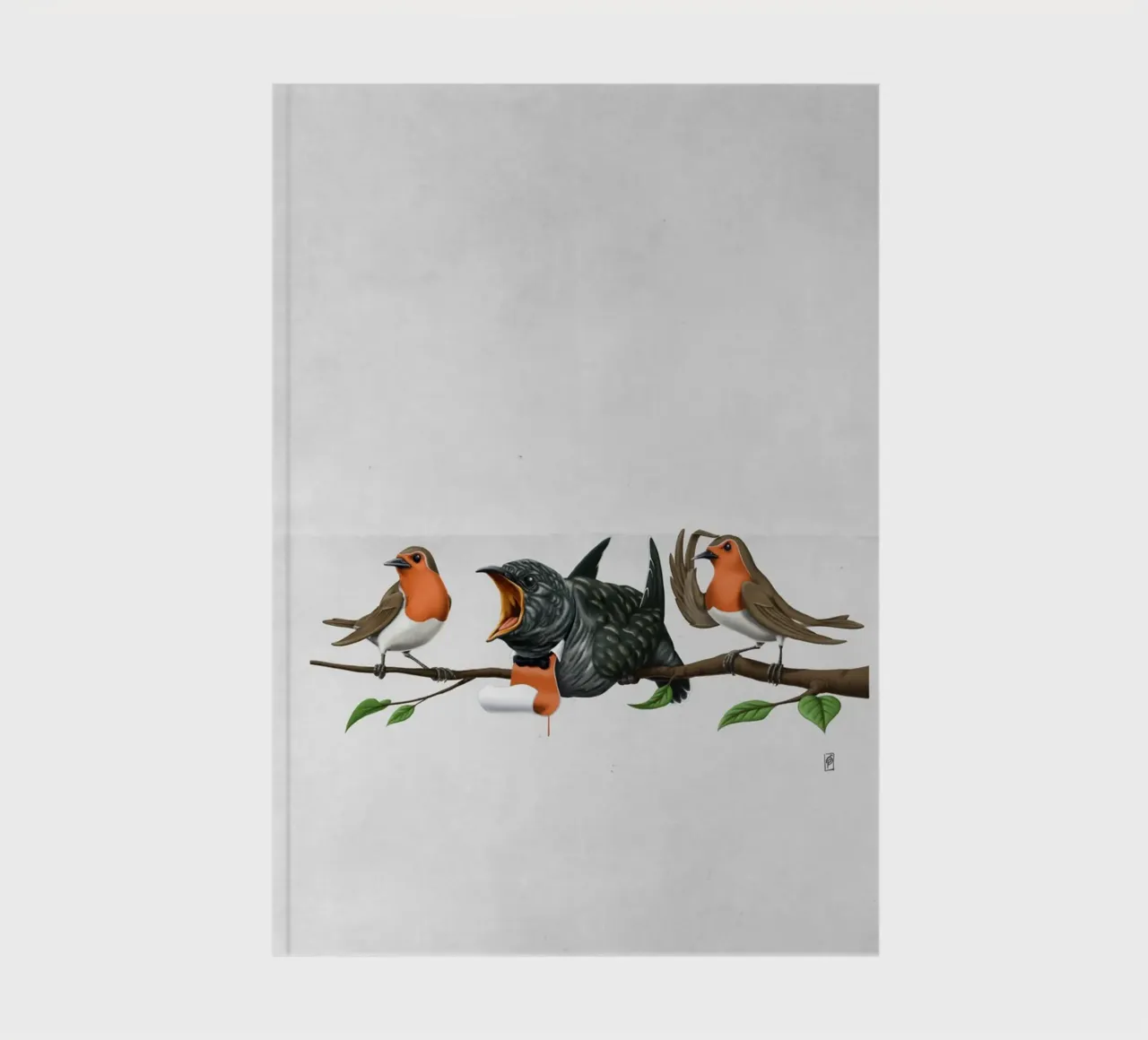 Cock Robin (Wordless) notebook by Rob Art | Illustration