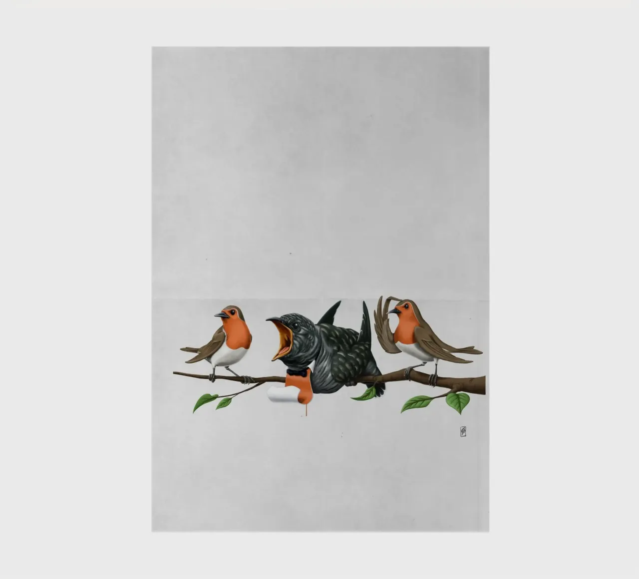 Cock Robin (Wordless) notebook by Rob Art | Illustration