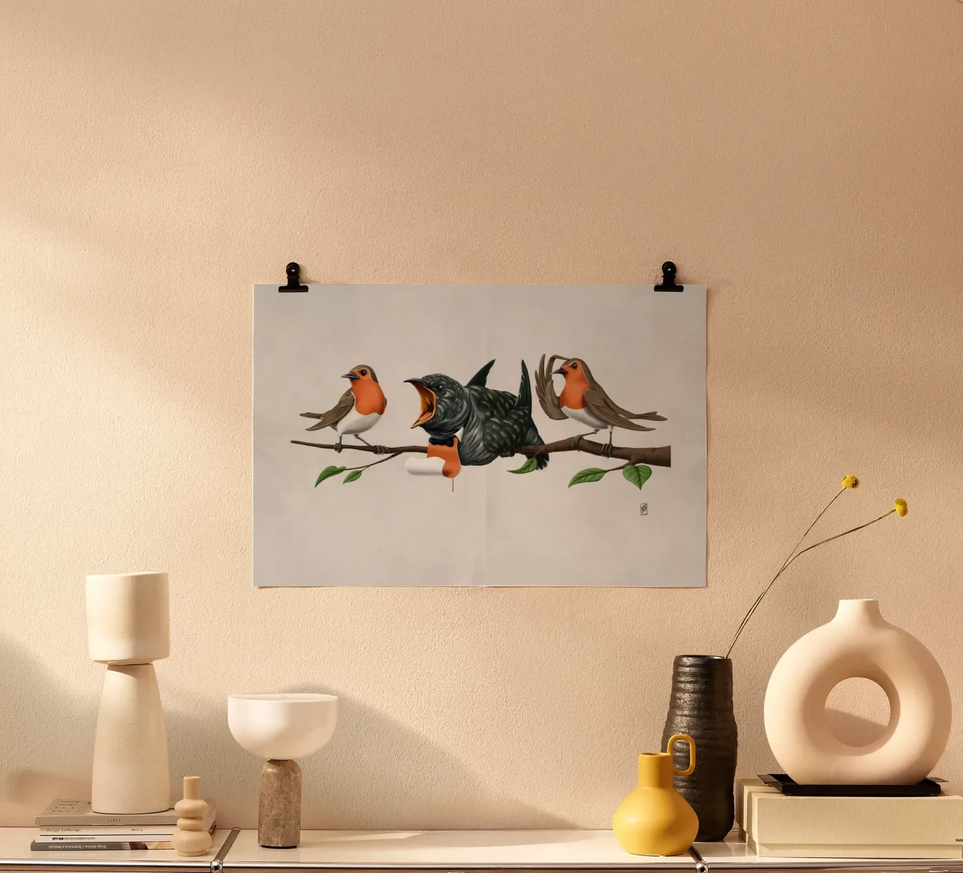 Cock Robin (Wordless) poster da Rob Art | Illustration