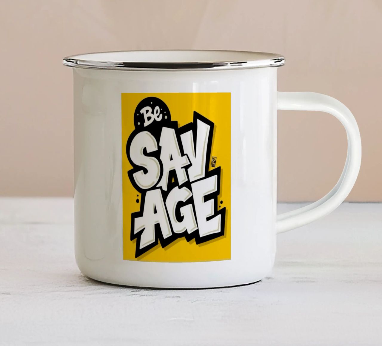 Selvaggio tazza in smalto da quote design