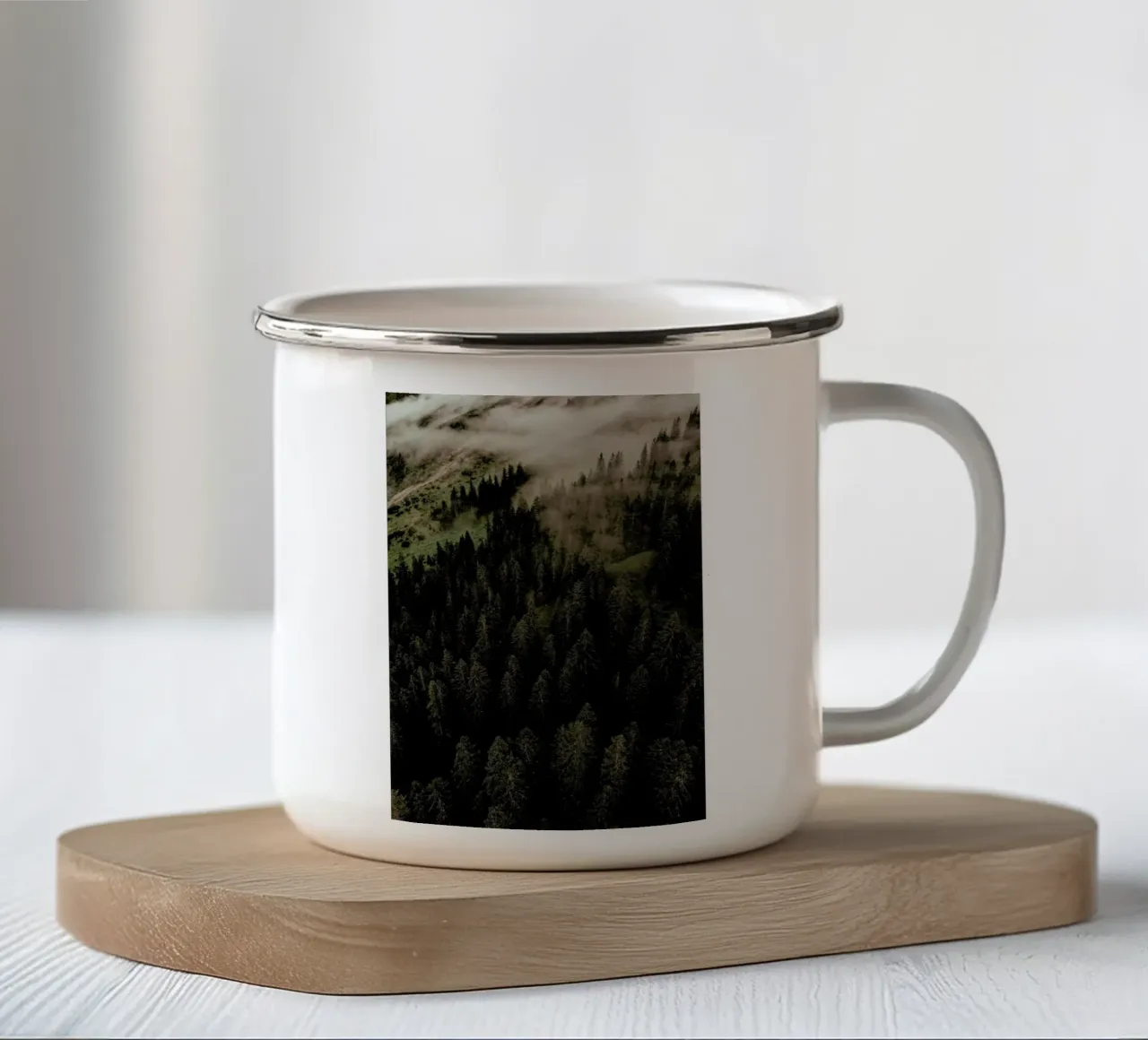 Calm Mornings And Clouds taza de esmalte de Sebastian Hilgetag