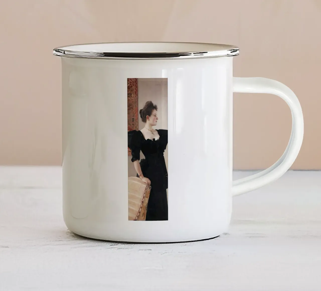 Ritratto di signora di Gustav Klimt tazza in smalto da Gustav Klimt ART Prints