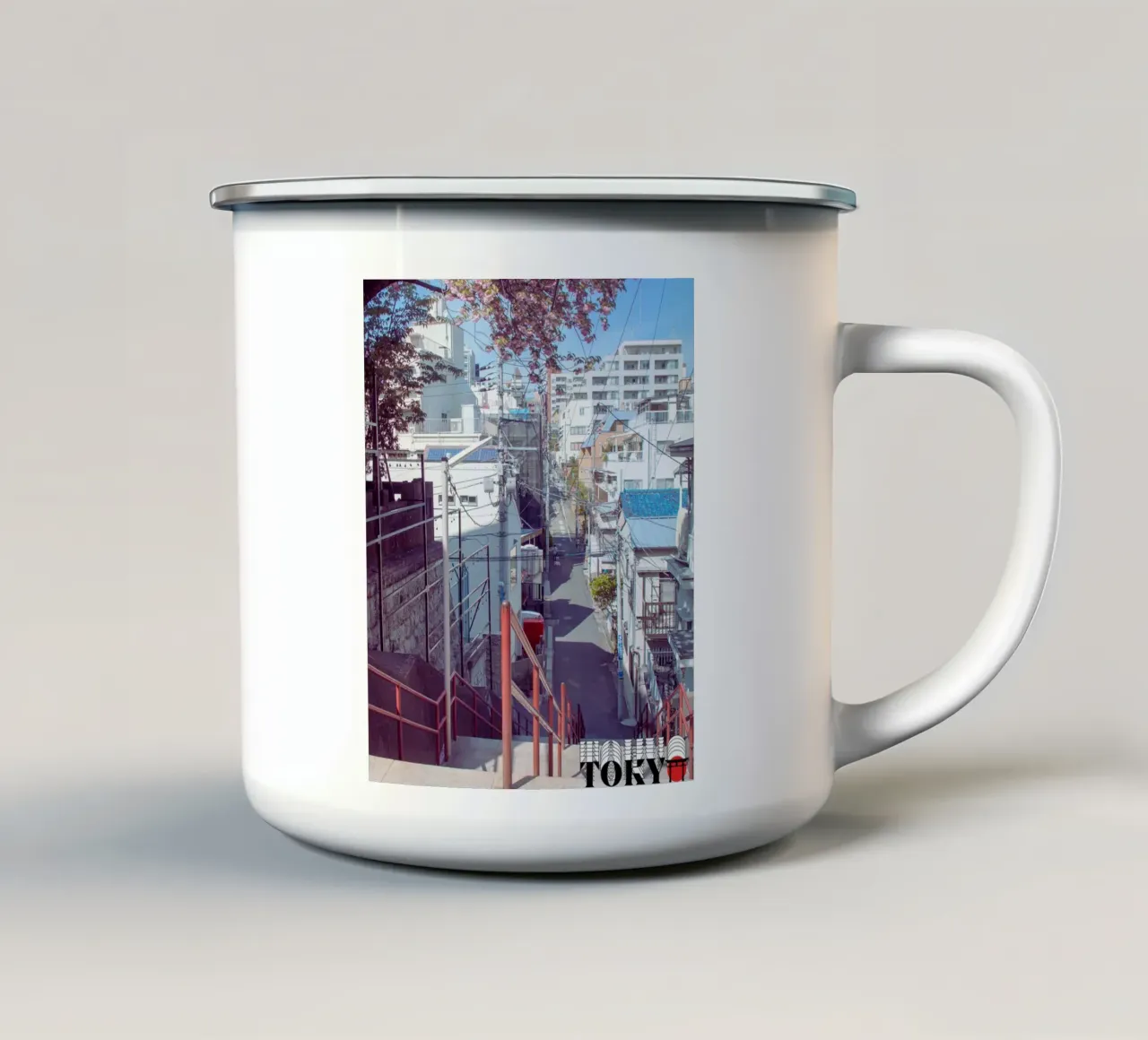 Your Name Stairs Tokyo tazza in smalto da Cinema East