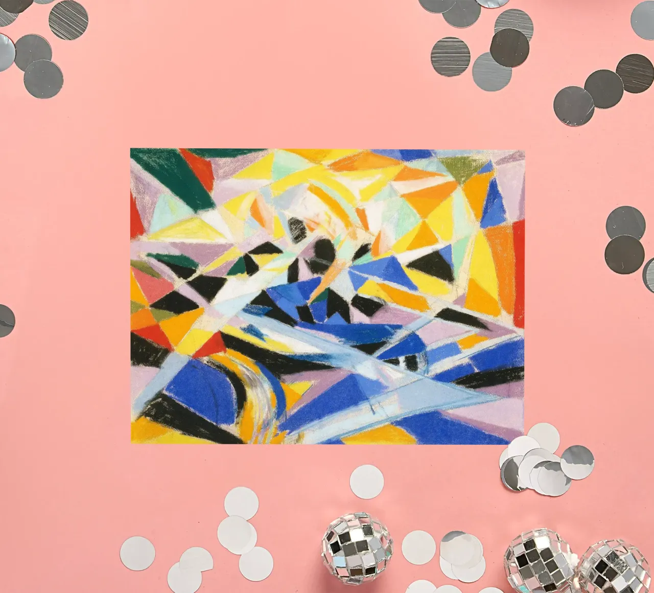 La composición futurista de Joseph Stella pegatina de Venus Art