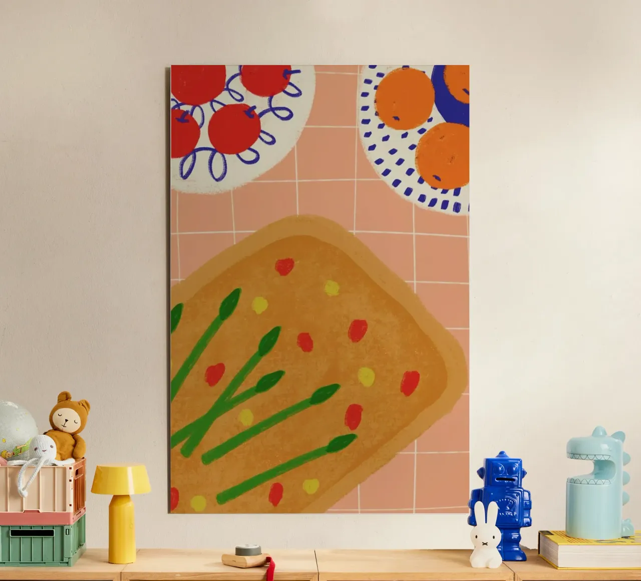 Still Life With Wild Asparagus Focaccia pannello forex da Be Mart