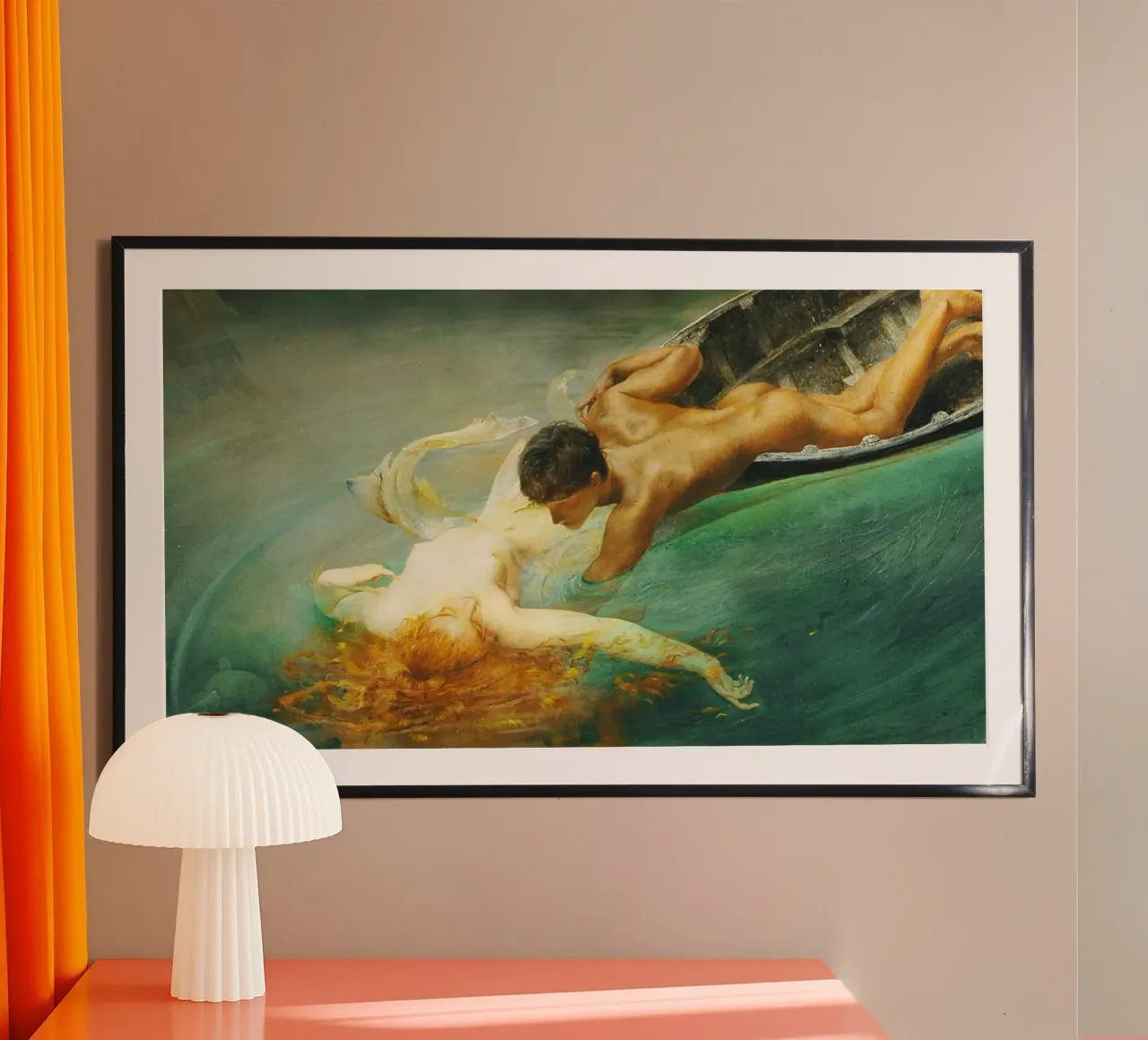 The Siren in the Green Abyss by Giulio Aristide Sartorio poster with aluminum frame by Jolie Prints