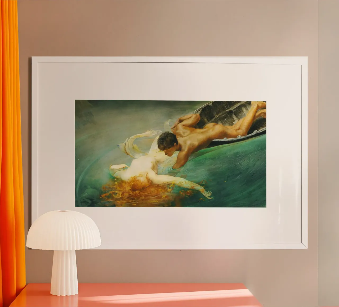 The Siren in the Green Abyss by Giulio Aristide Sartorio poster with aluminum frame by Jolie Prints