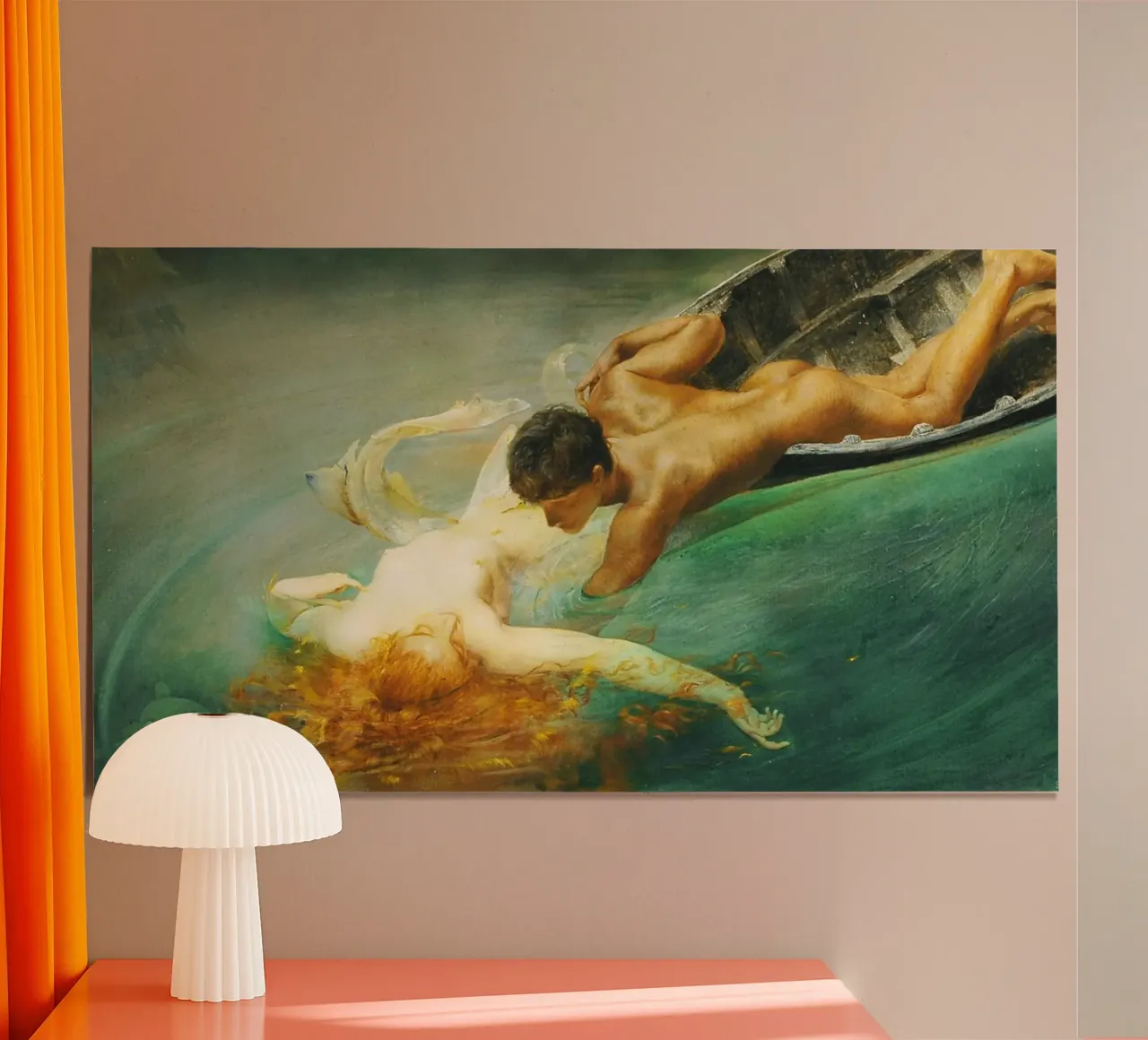 The Siren in the Green Abyss by Giulio Aristide Sartorio poster with aluminum frame by Jolie Prints