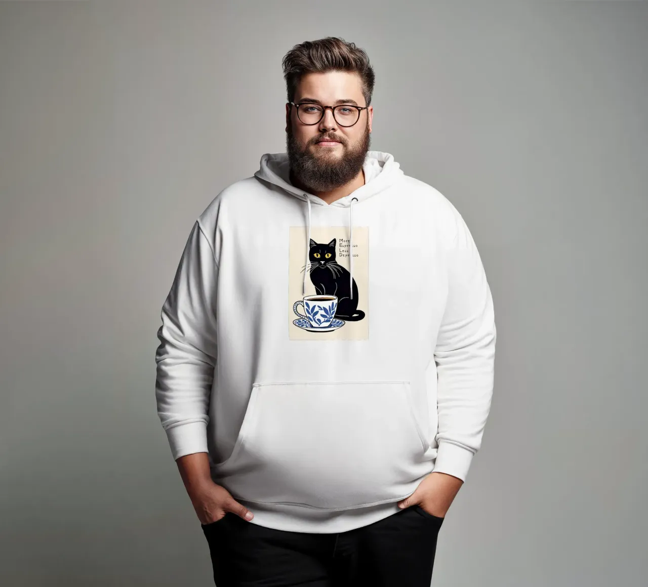 More Espresso Less Depresso felpa con cappuccio da Arjun