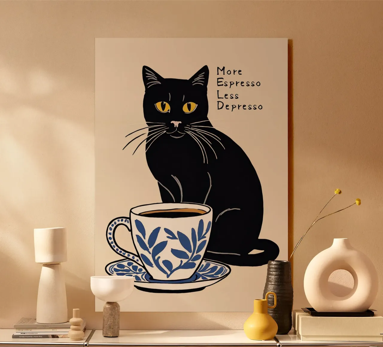 Meer Espresso Minder Depresso acryl van Arjun