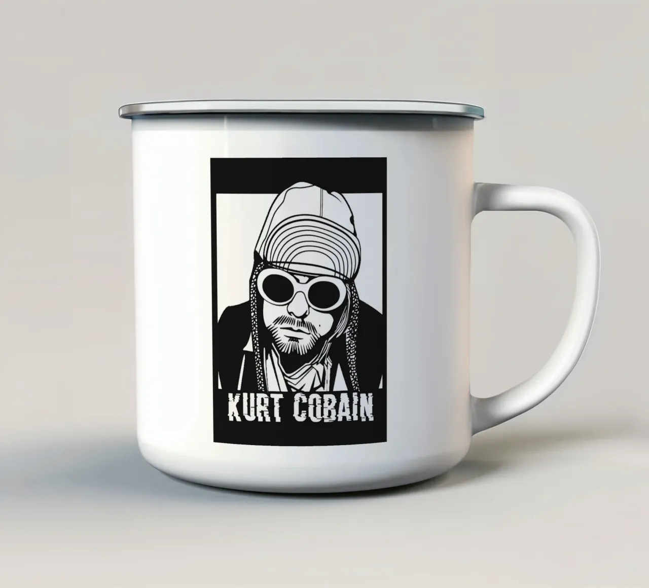 kurt cobain tazza in smalto da vanhesling