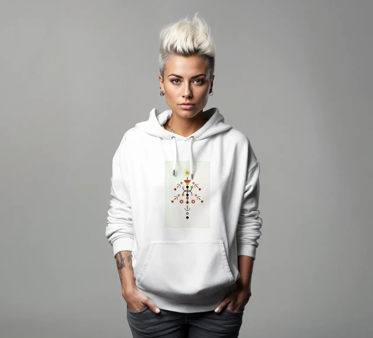 Memphis Christmas Tree felpa con cappuccio da Linda Gobeta